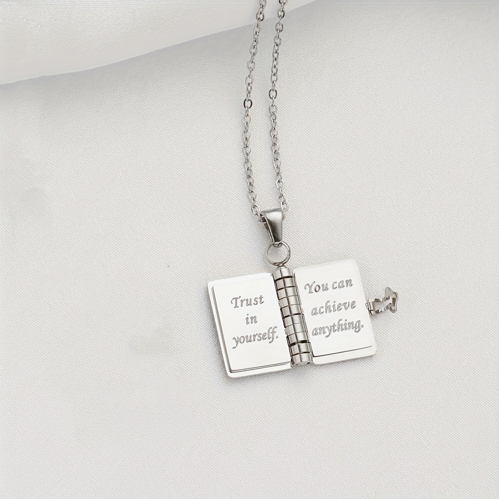 Personalized Golden Mini Book Pendant Necklace — Custom Gift